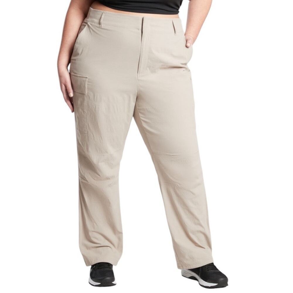 Athleta Trekkie Utility‎ Cargo Pants Plus Size 26 Beige Hiking Outdoor Gorpcore
